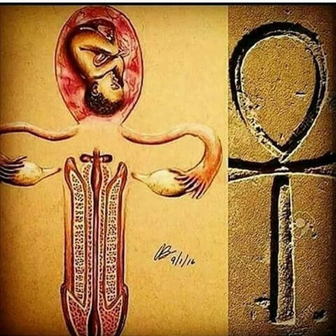 Кольцо с крестом анкх