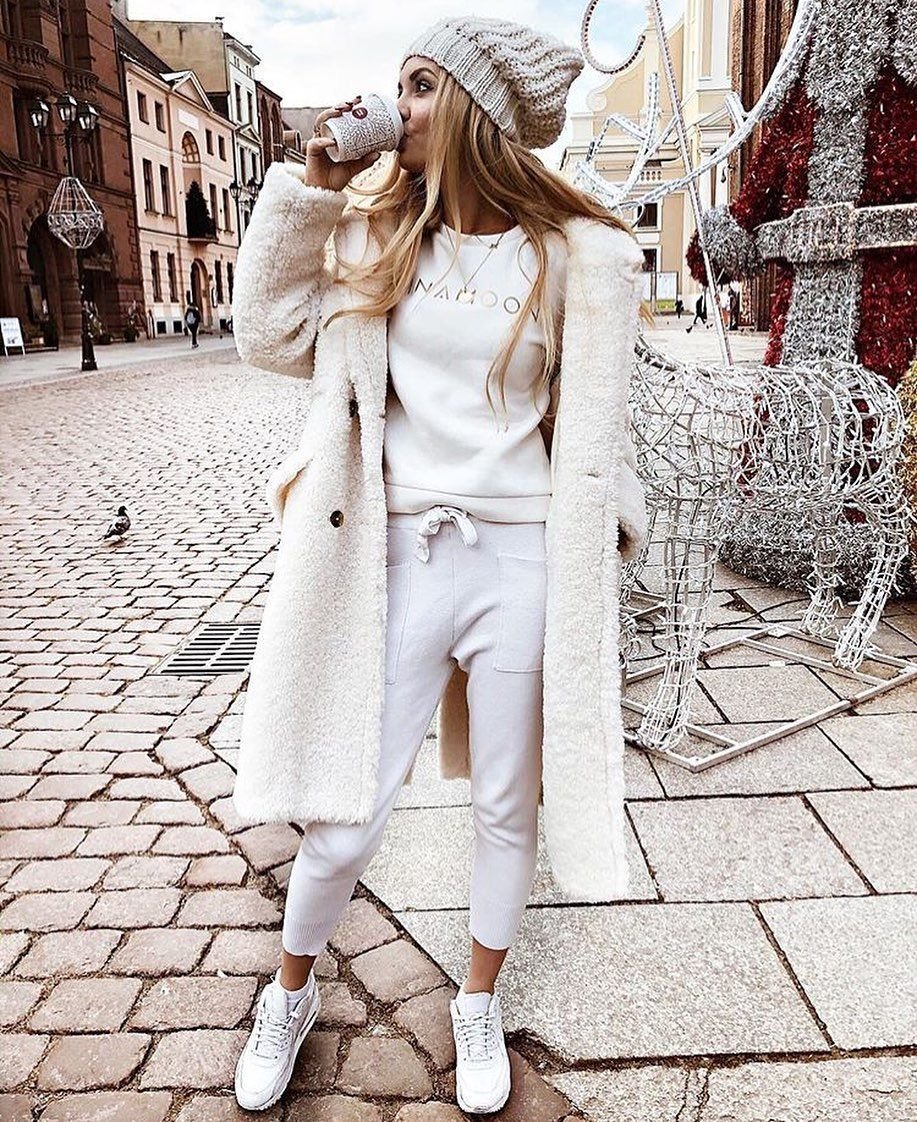 Стеганое пальто стрит стайл