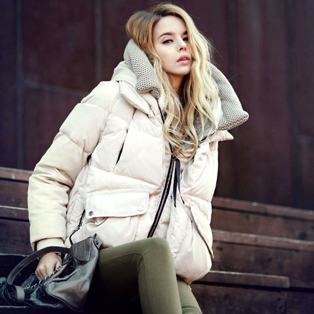 Юникло розовый пуховик оверсайз