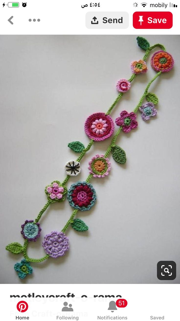 Вязаные броши и колье