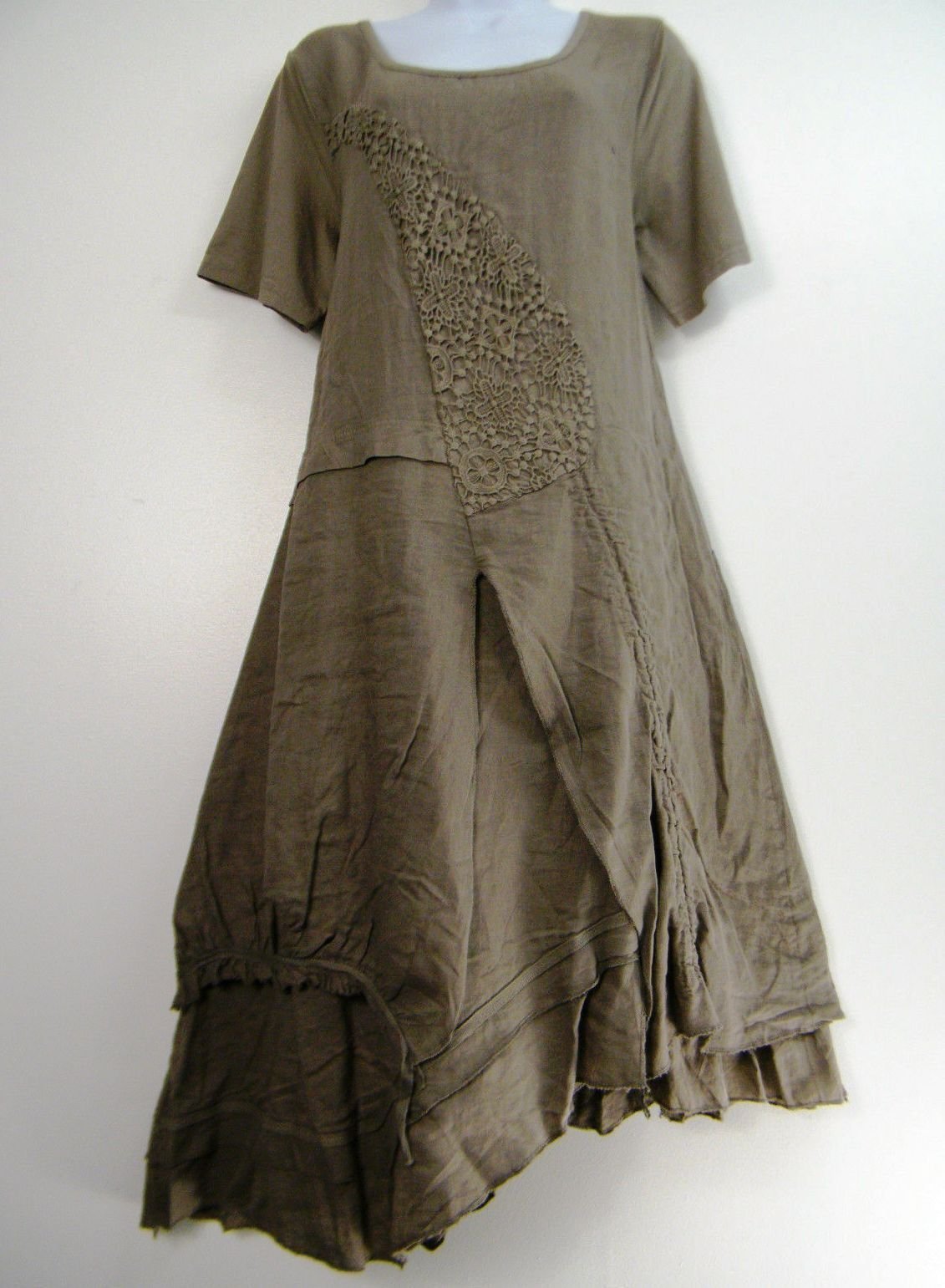 Платье из льна 2021 в стиле бохо