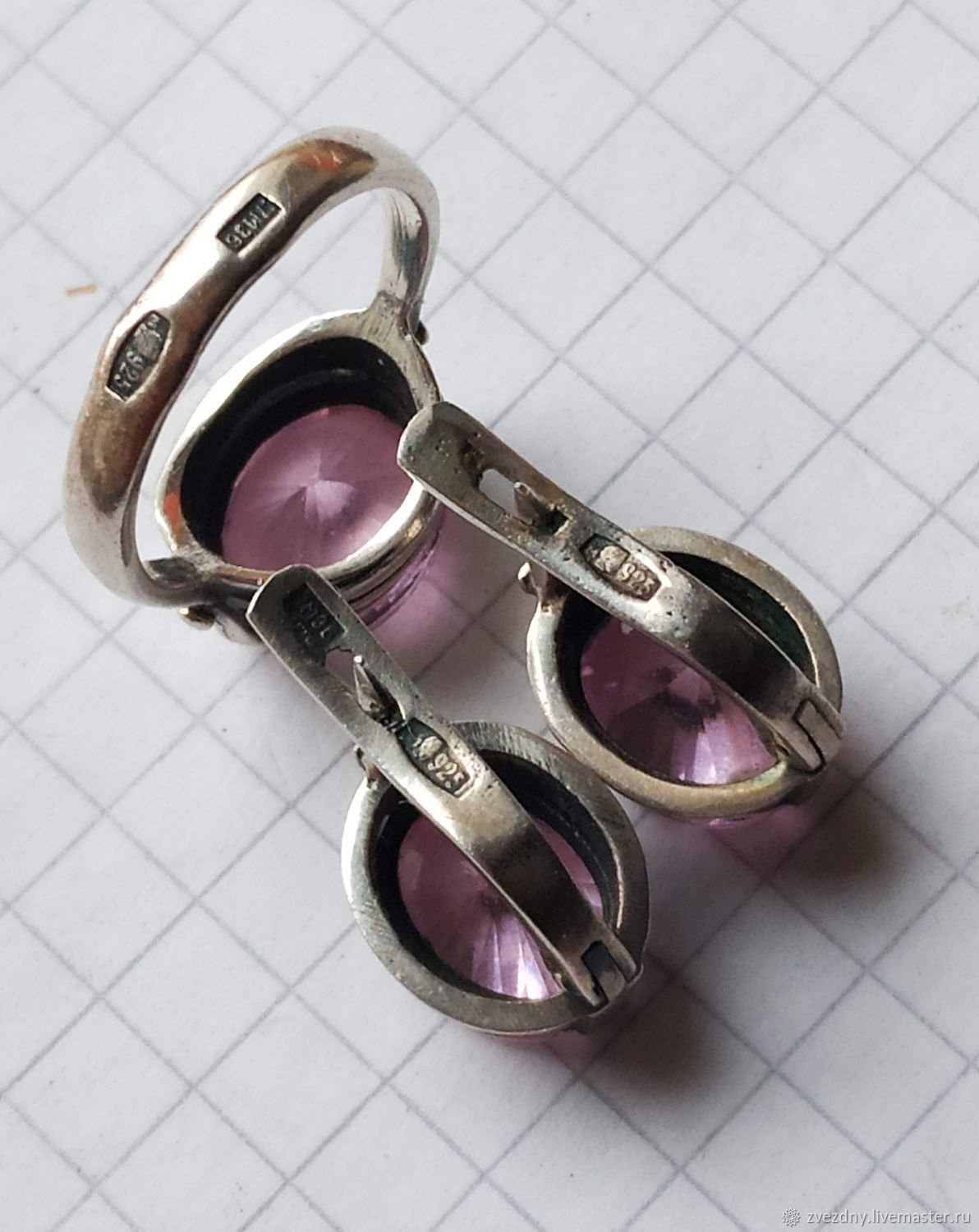 Серьги серебряные 875 русские Самоцветы