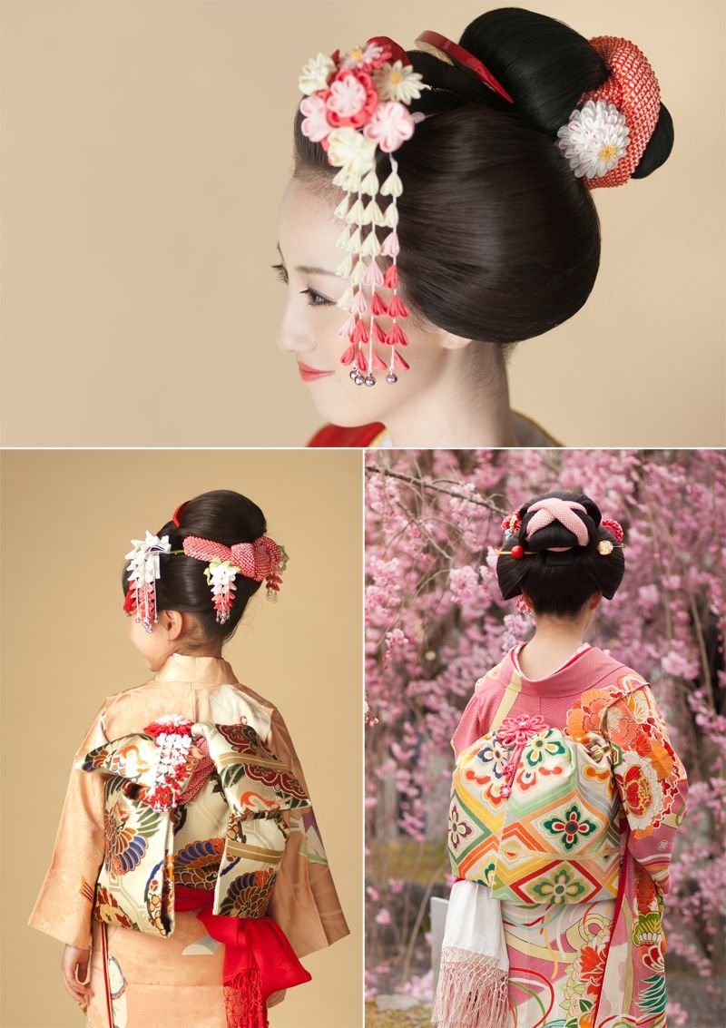 Момоварэ прическа гейши