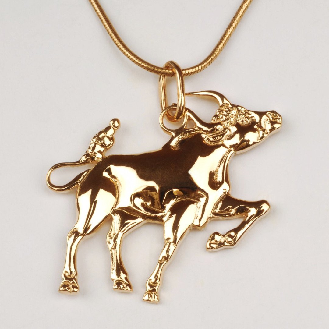 Кулон бык золото