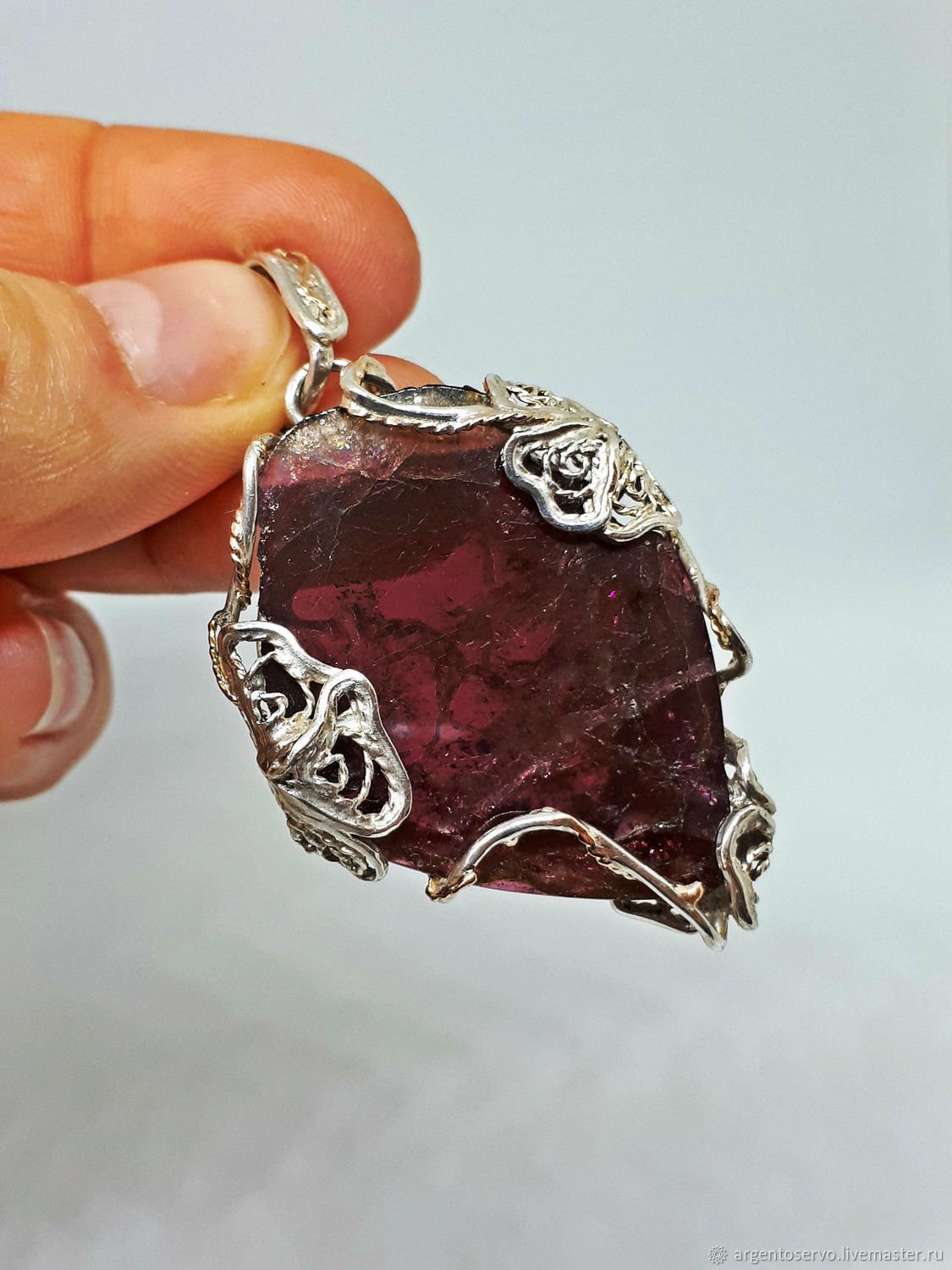 Кольцо с черным турмалином шерл