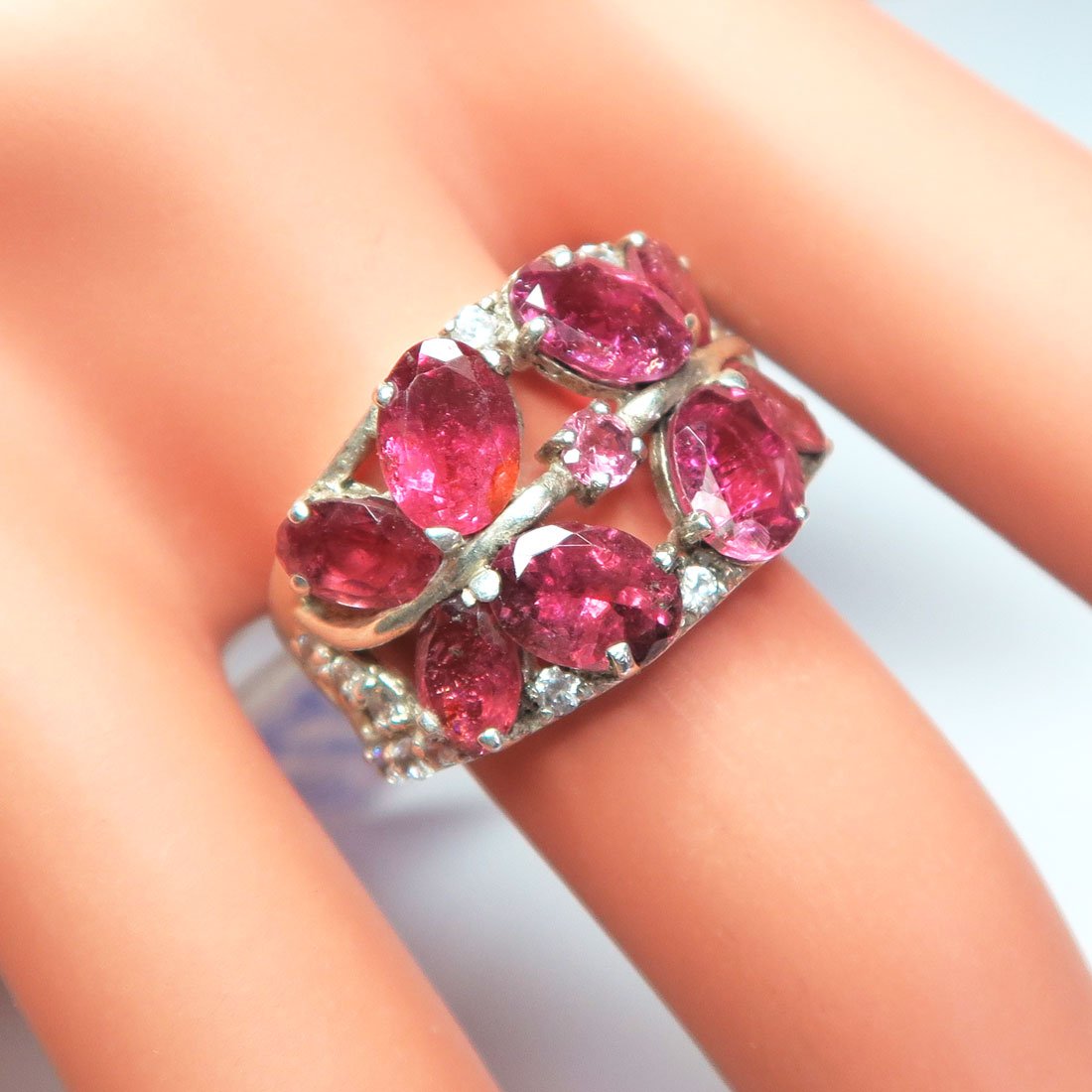 Серьги с арбузным турмалином