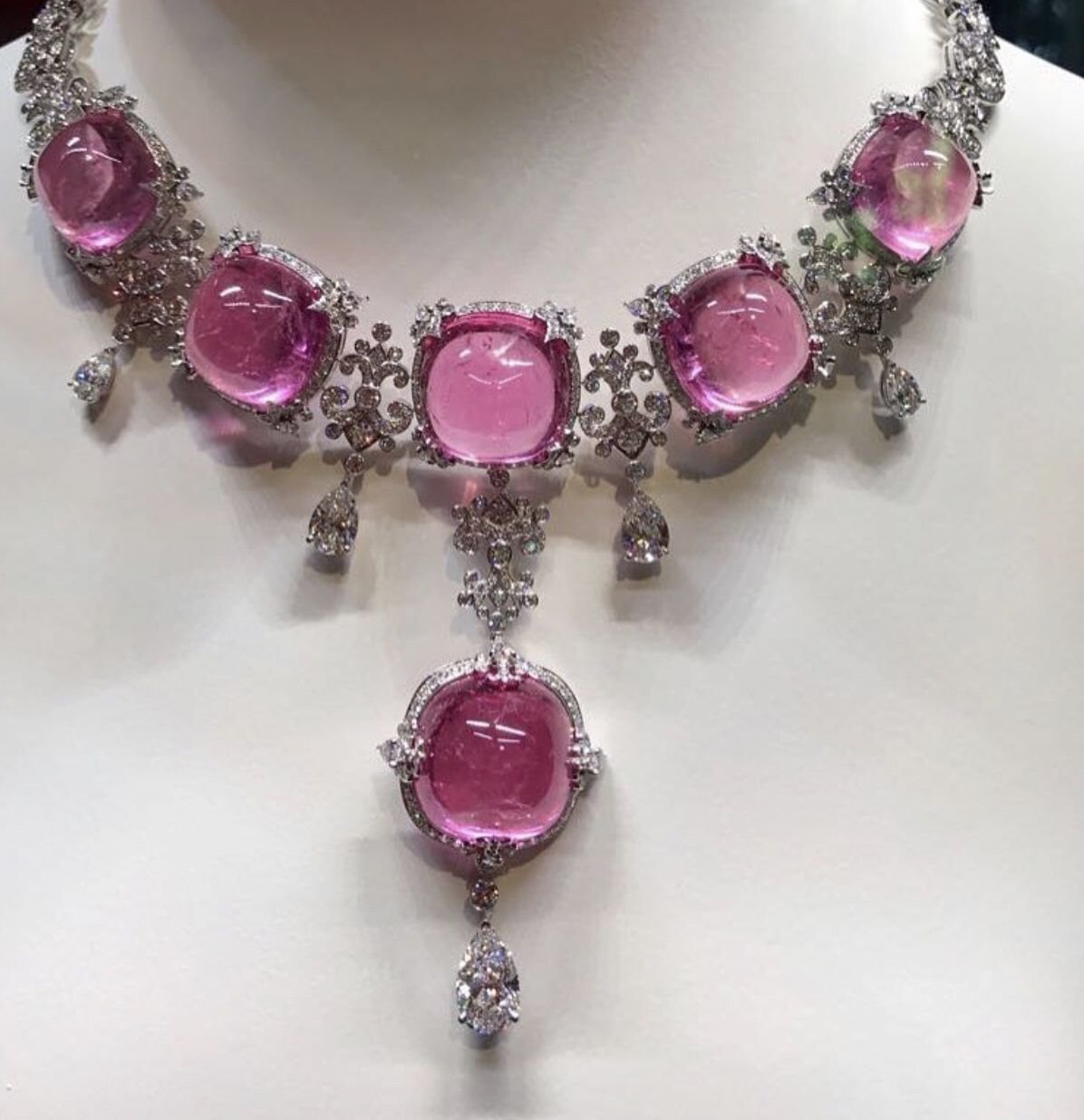 Комплект из турмалина в серебре с позолотой 326