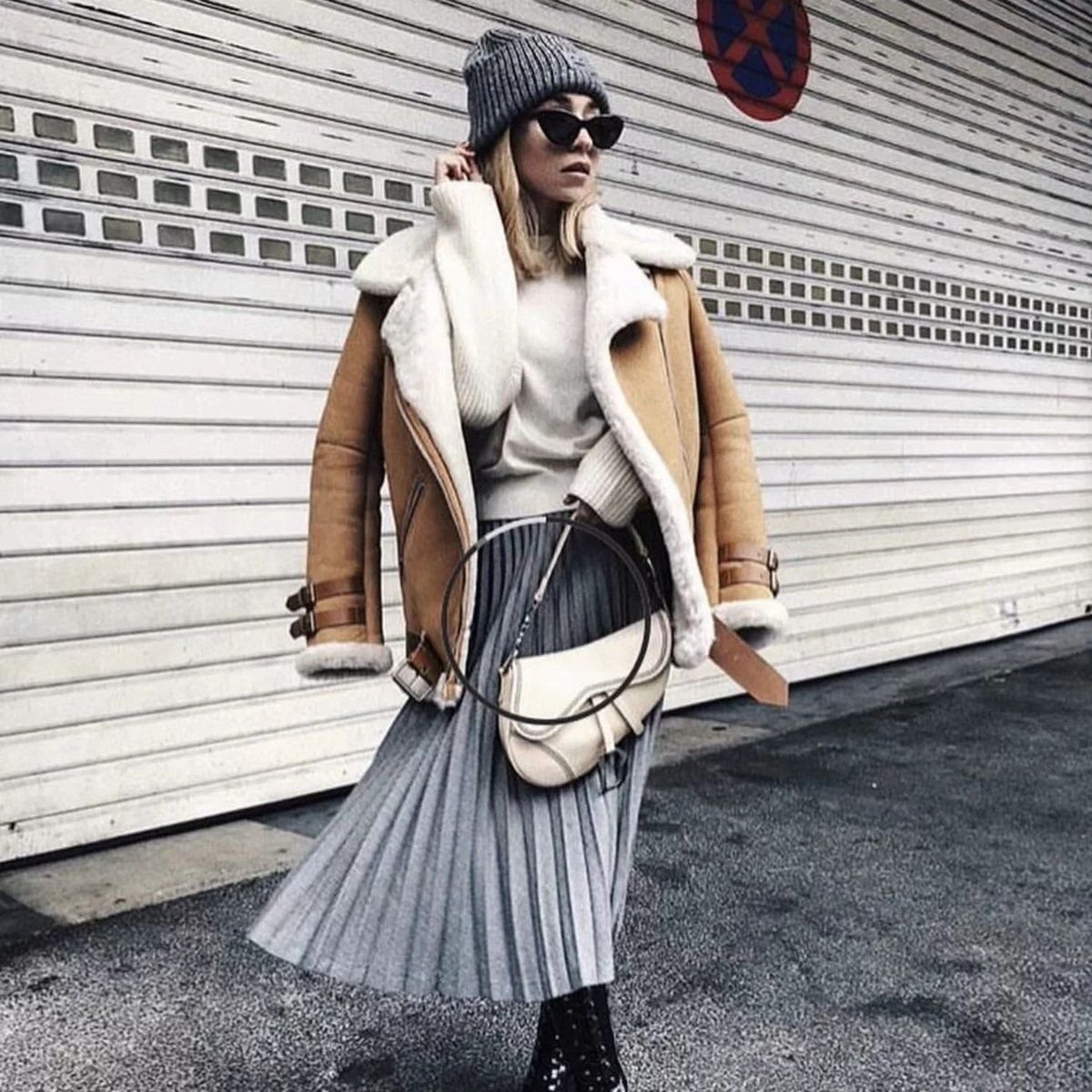 Дубленка Авиатор женская 2020 черная