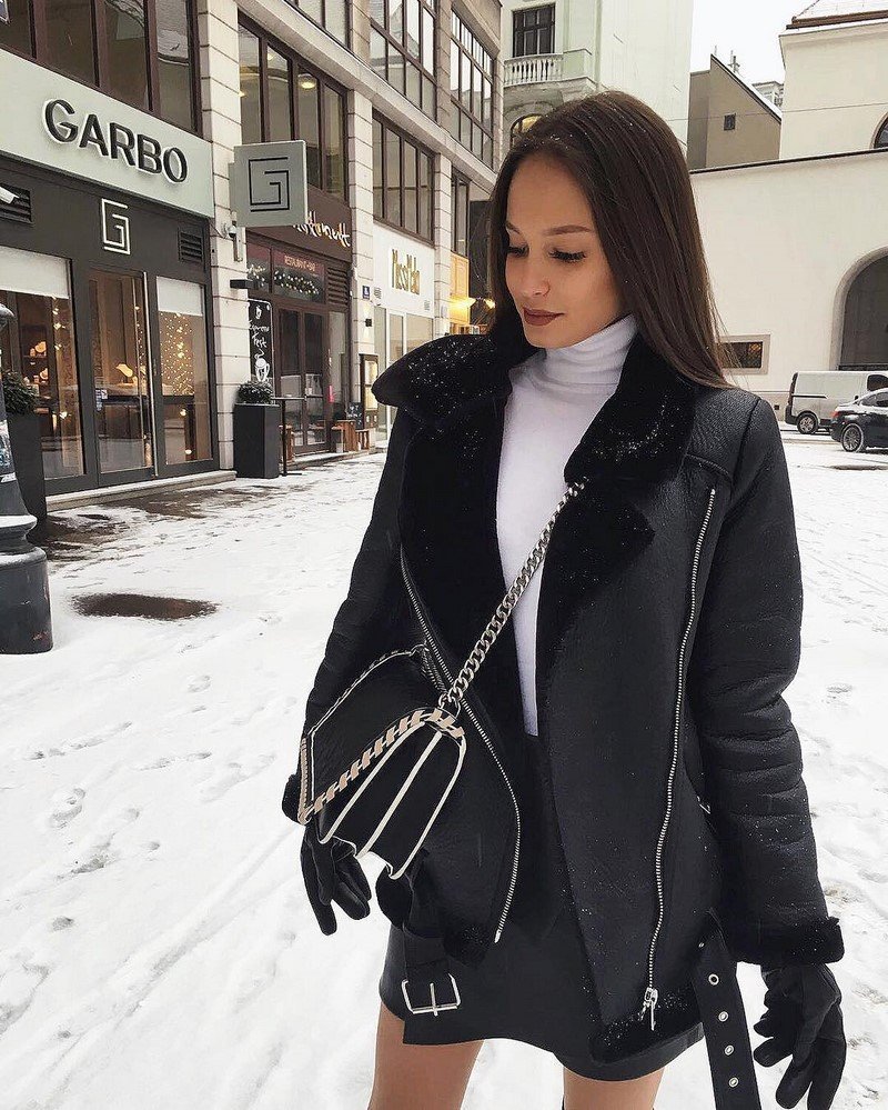 Образы с черной дубленкой