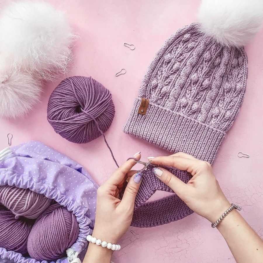 Вязаные шапки в инстаграмме