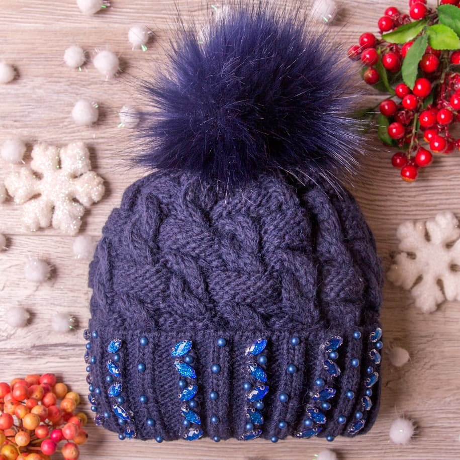 Шапка вязаная русский стиль