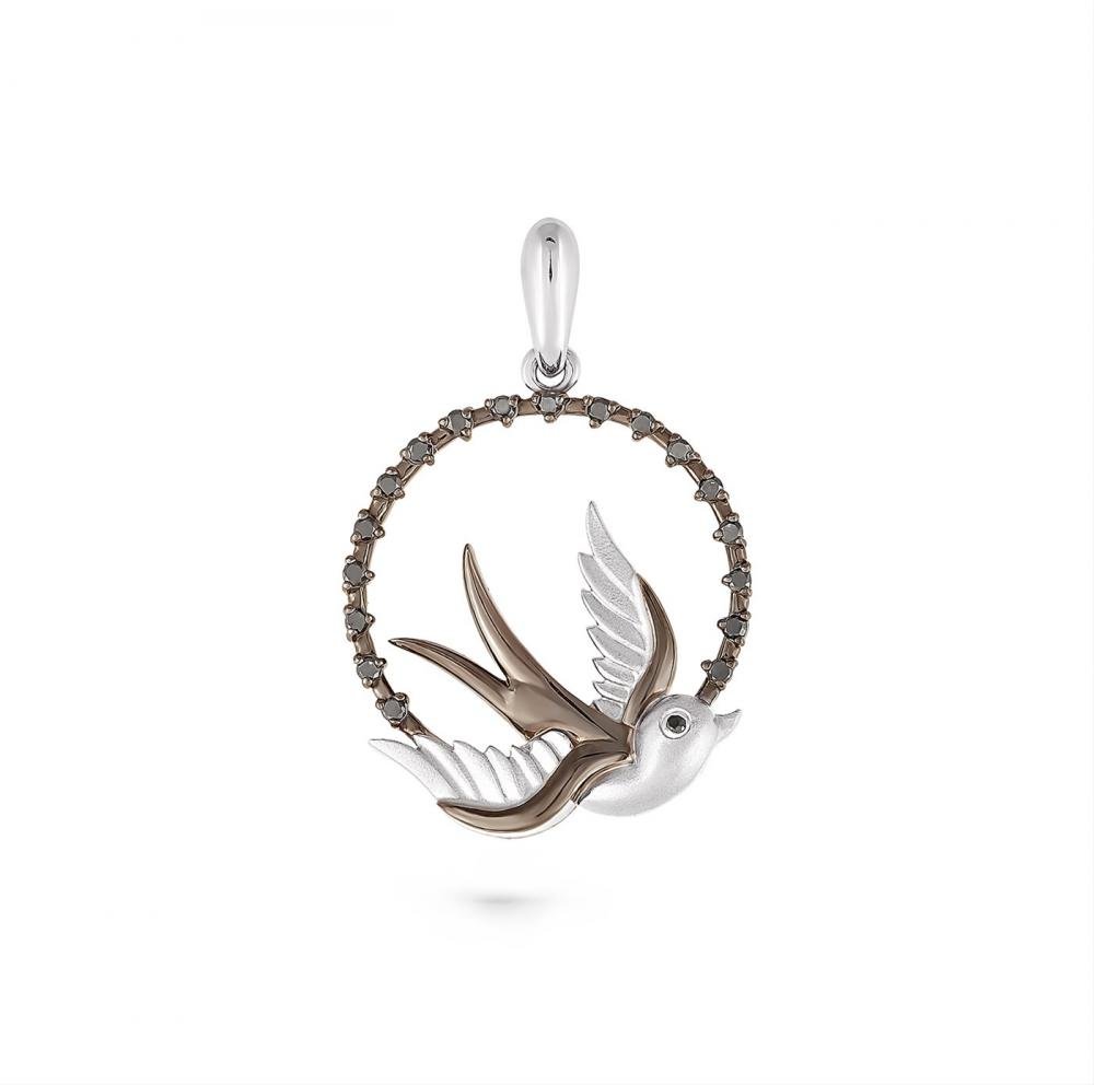 Янтарь кулон Ласточка