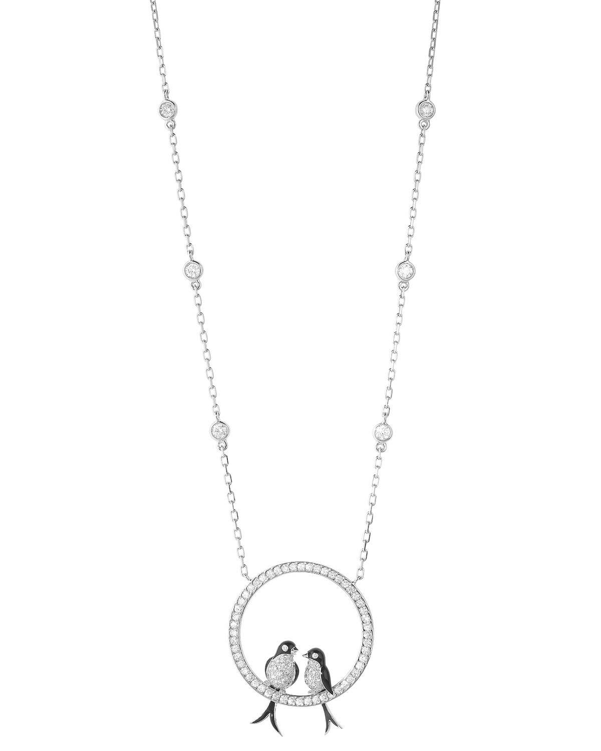 Колье ласточки золото