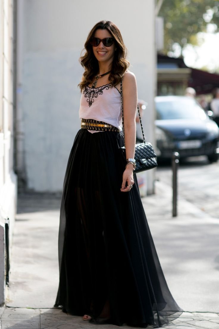 Юбка черная слип