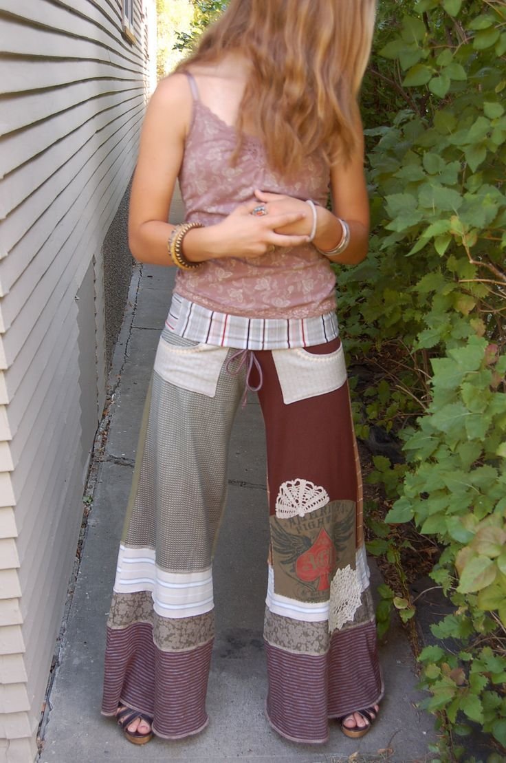 Брюки из льна в стиле бохо