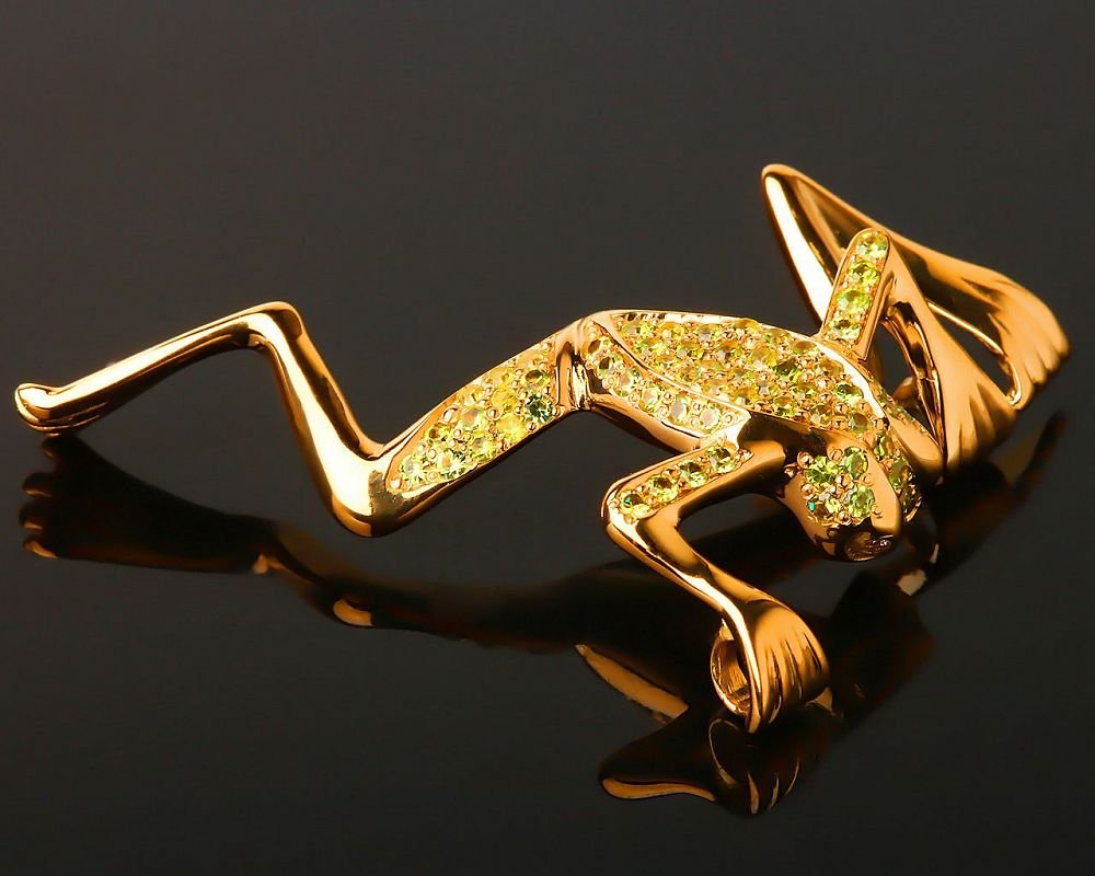 Подвеска лягушка с бриллиантами