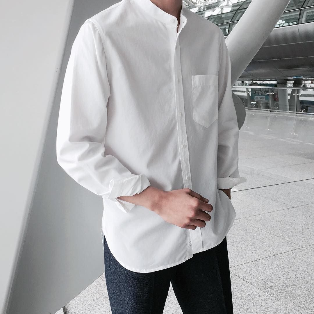 Белая рубашка оверсайз мужская
