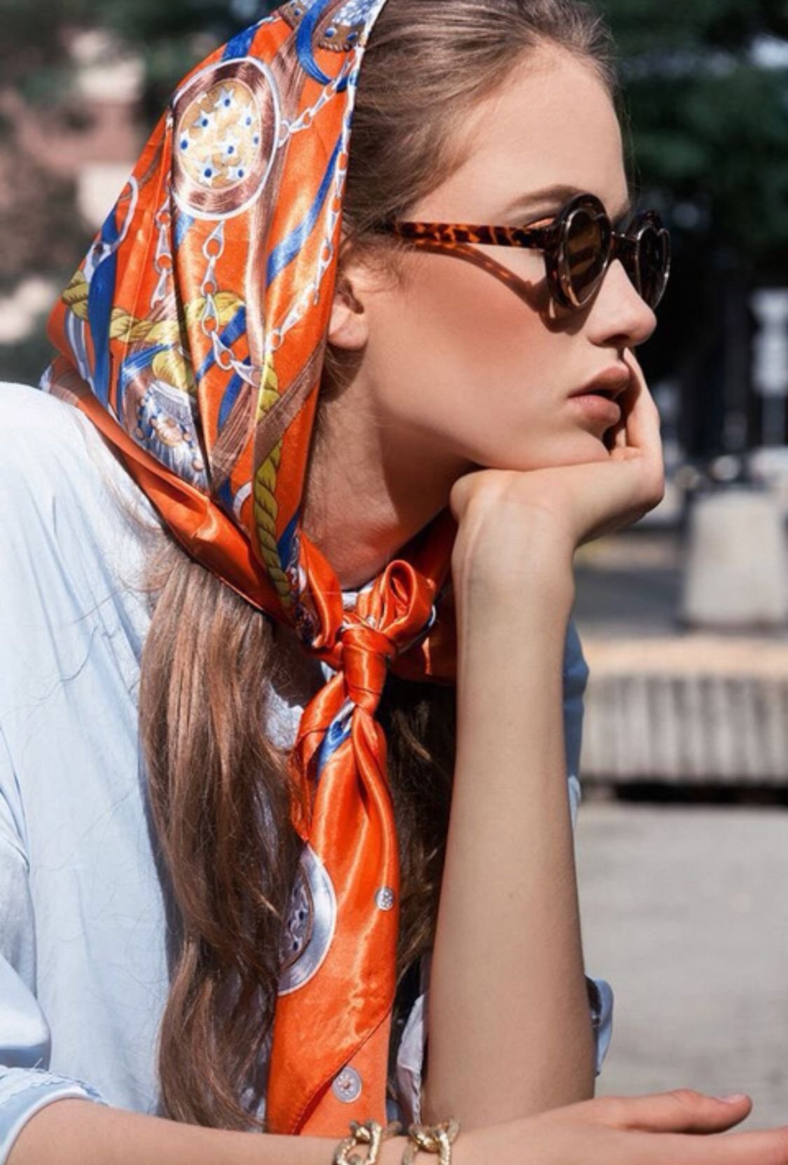 Шелковый платок на голову