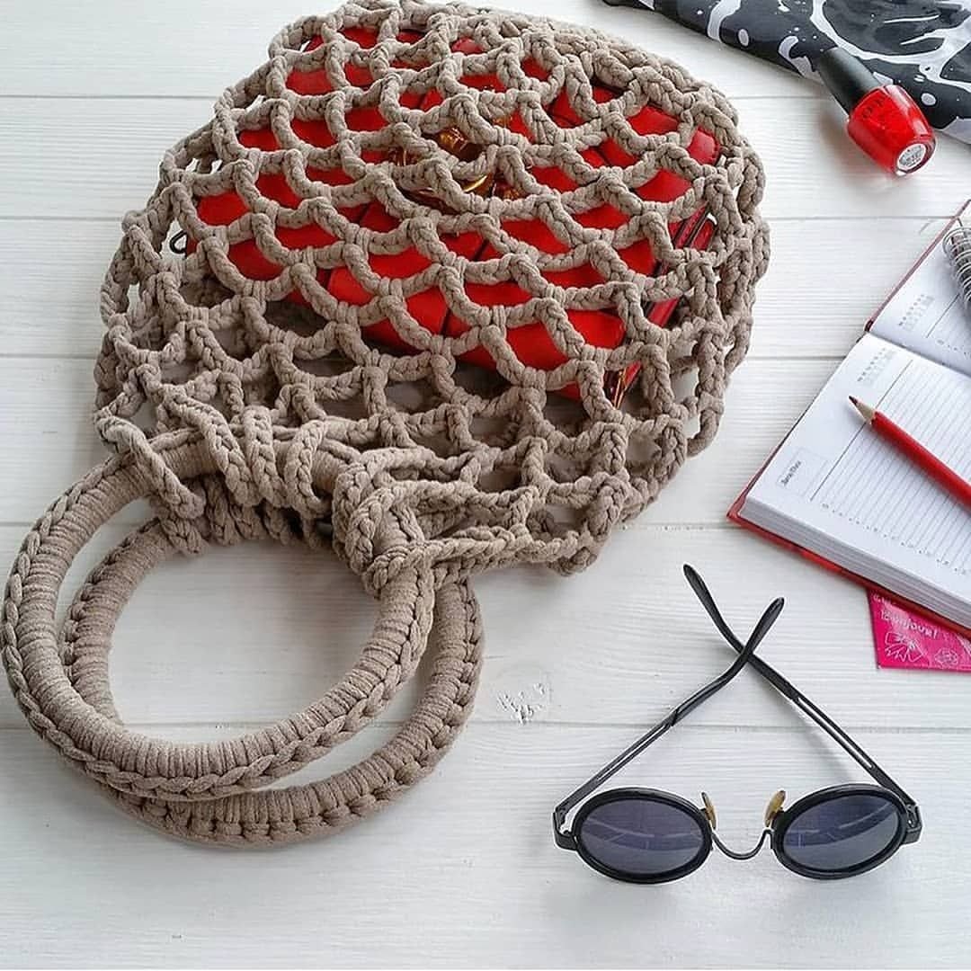 Вязаная сумка Ракушка