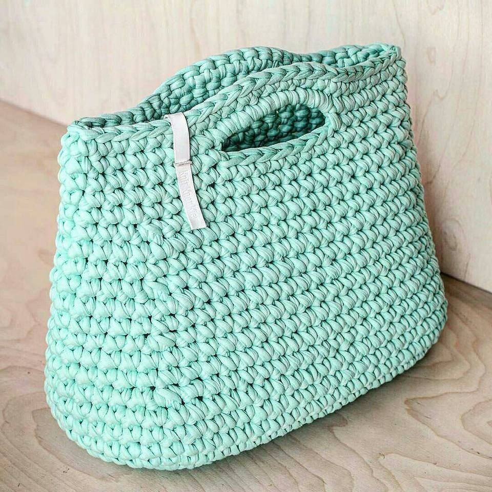 Узор крючком для сумки из толстой пряжи