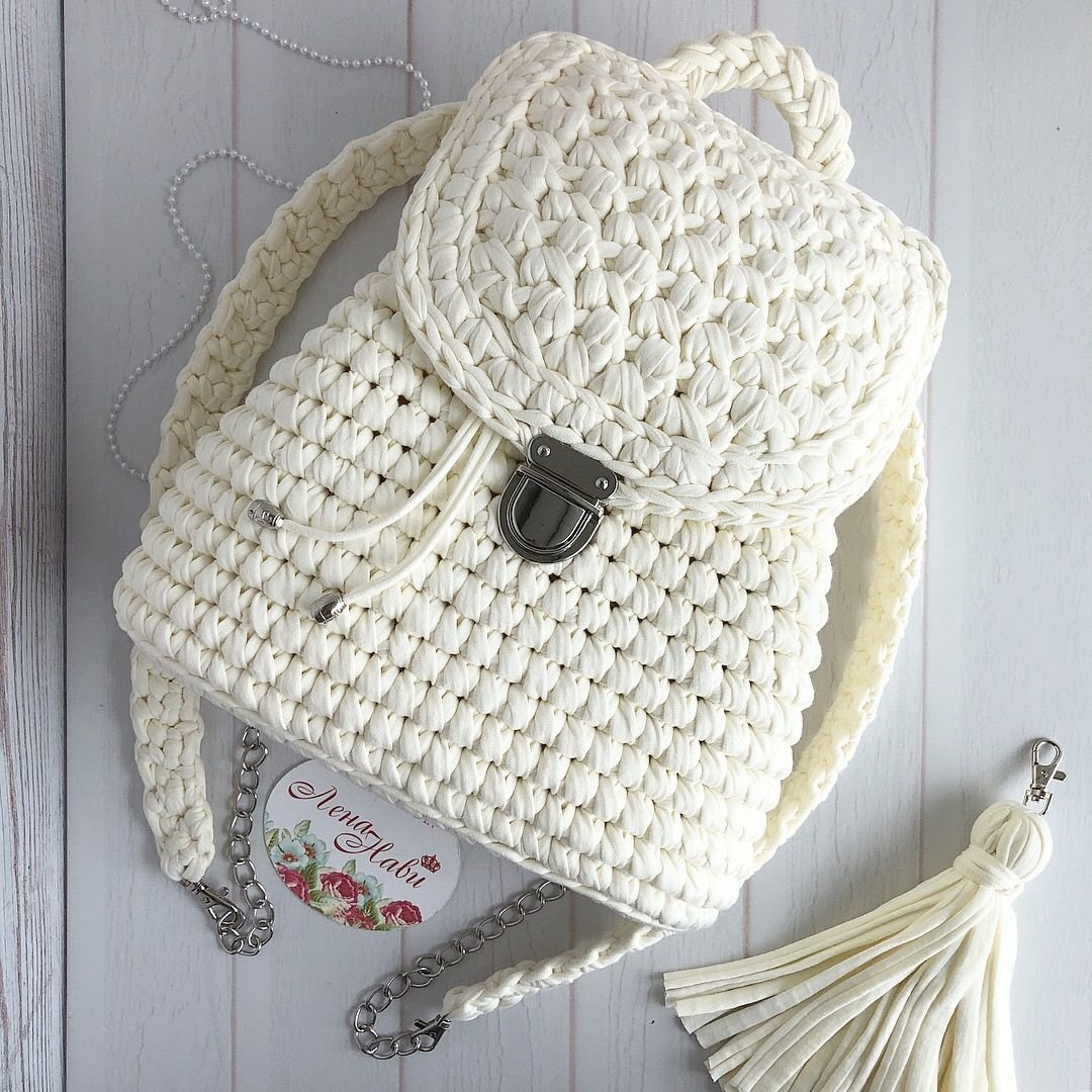 Круглая сумочка из трикотажной пряжи