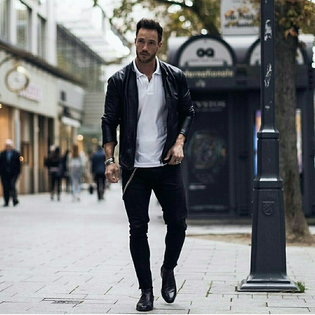 Мужской стиль черные джинсы