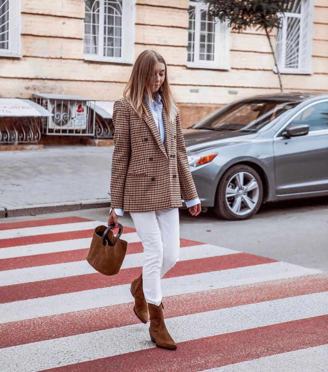 Коричневые казаки стрит стайл