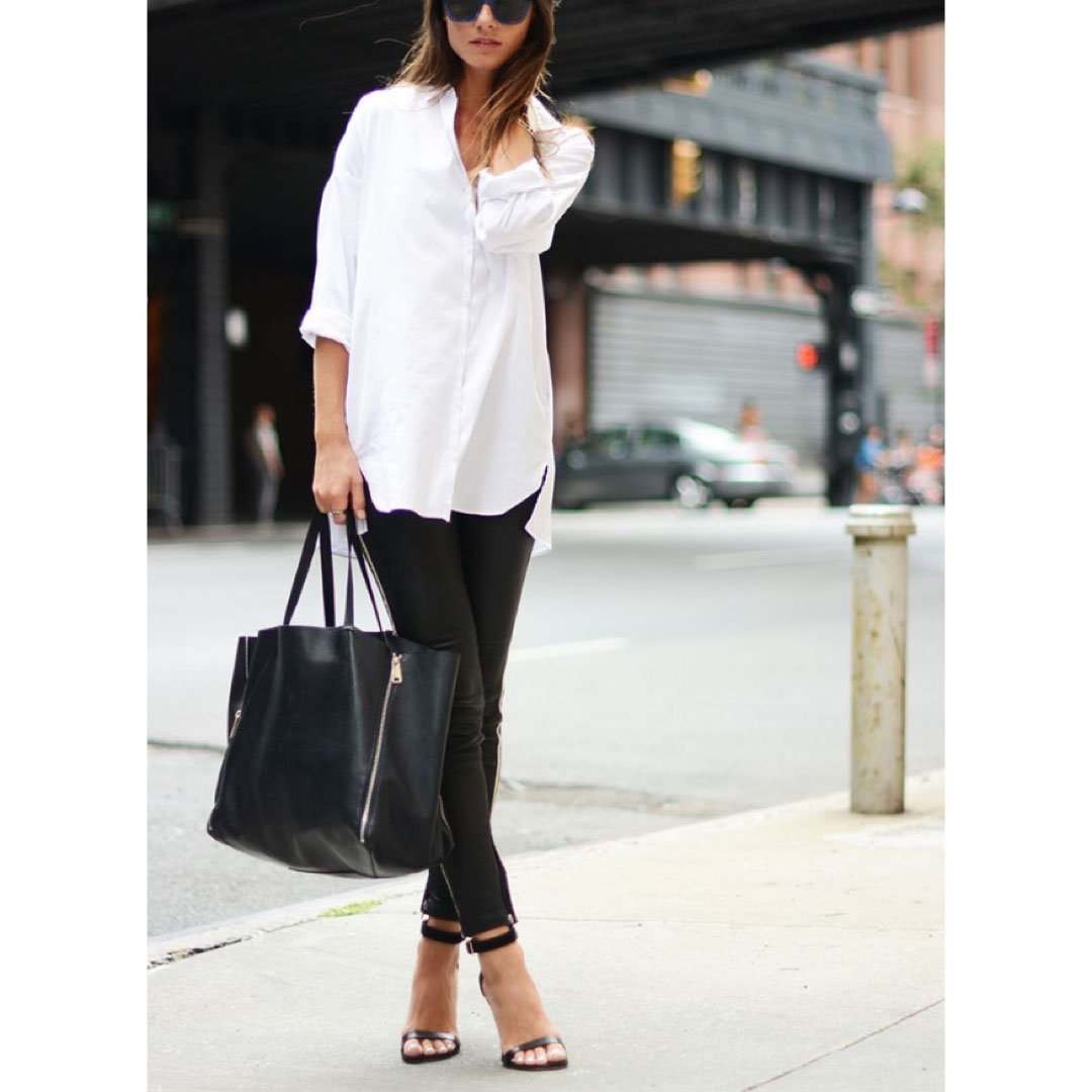 Блузка к кожаным штанам