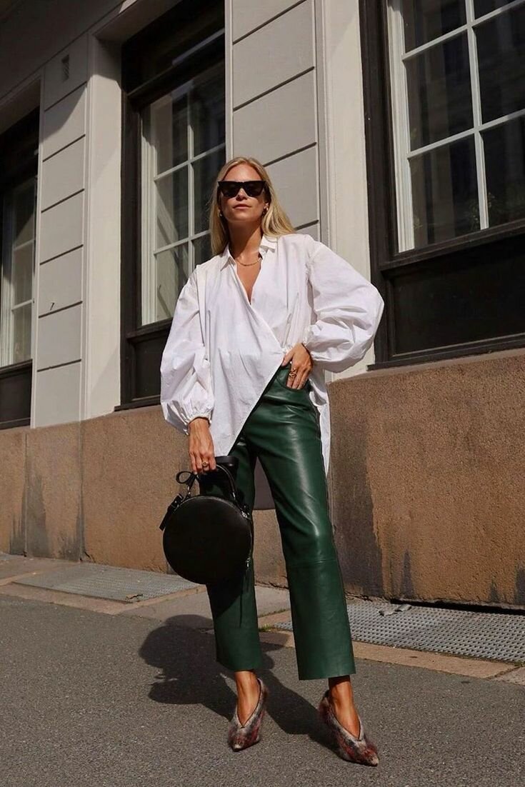 Блузка под кожаные штаны