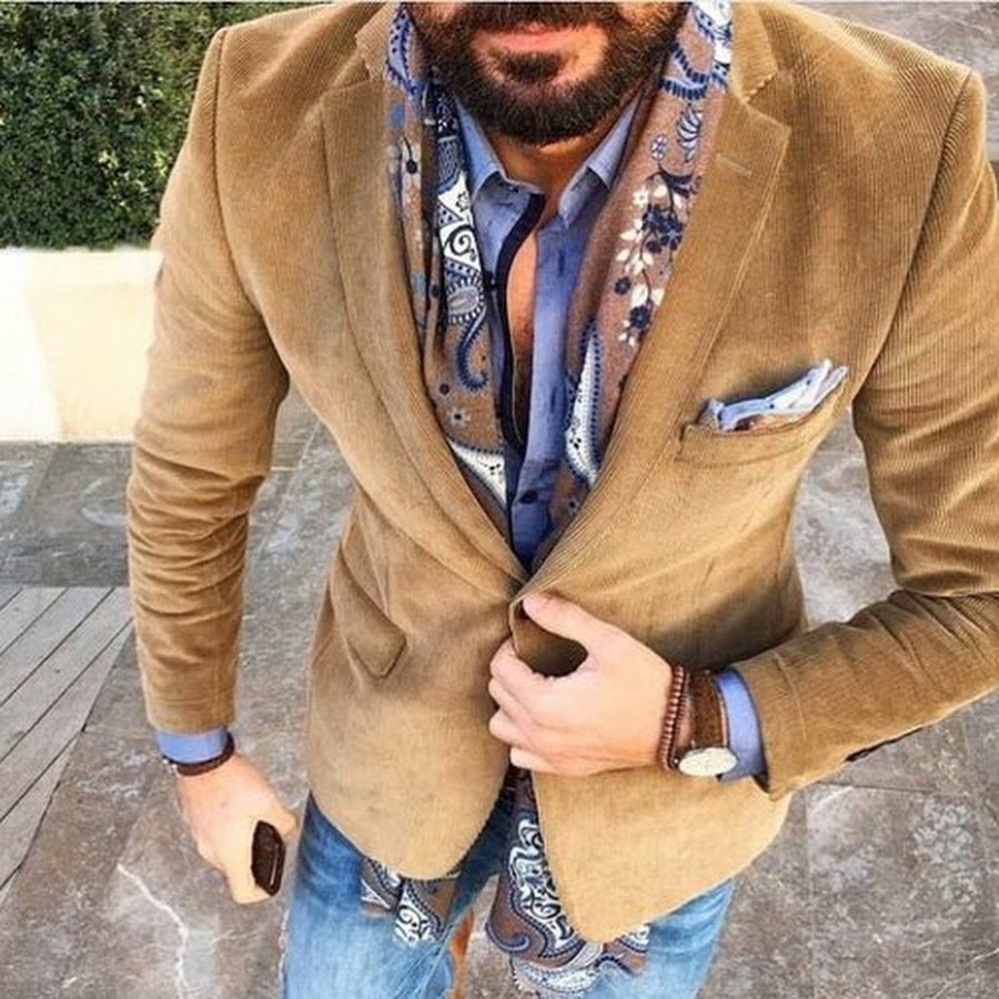 Твидовый пиджак и джинсы мужские