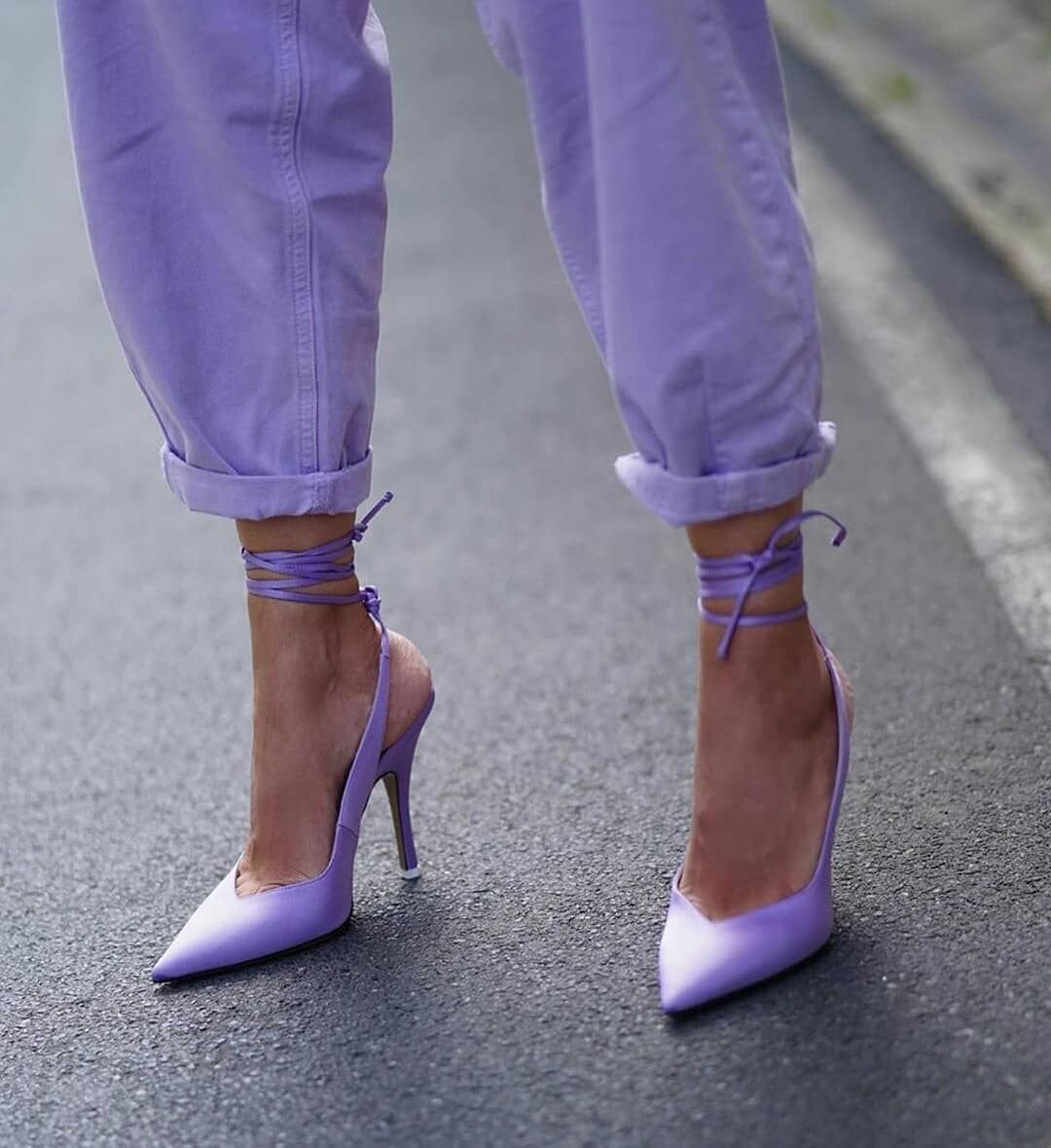 Сиреневые лодочки с чем носить