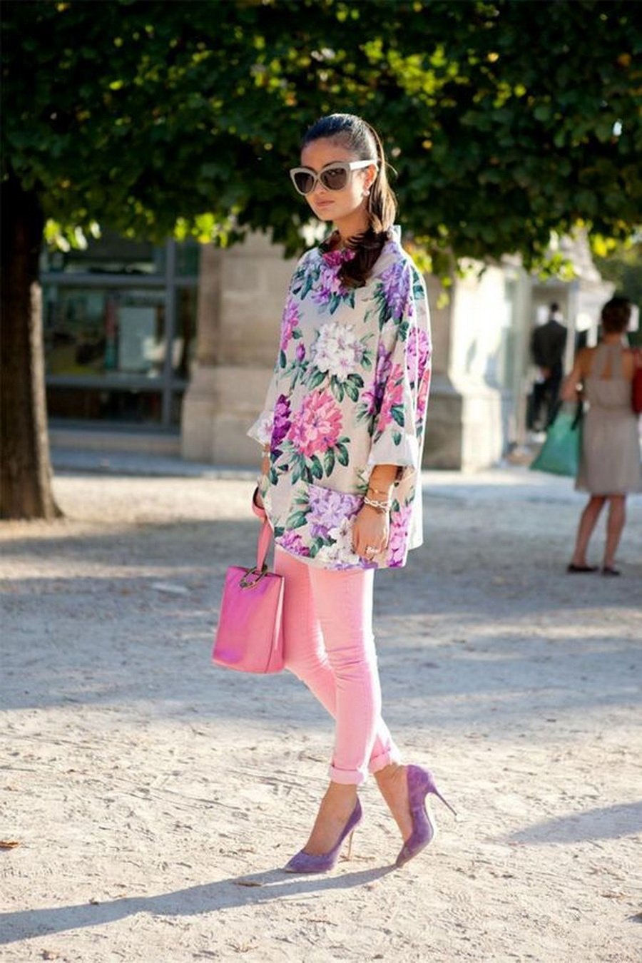 Образ с сиреневыми туфлями