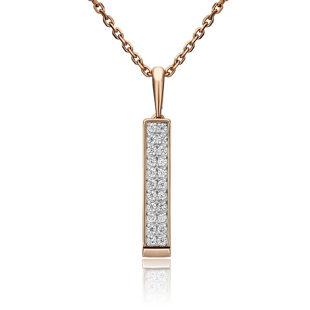 Кулон прямоугольный золото