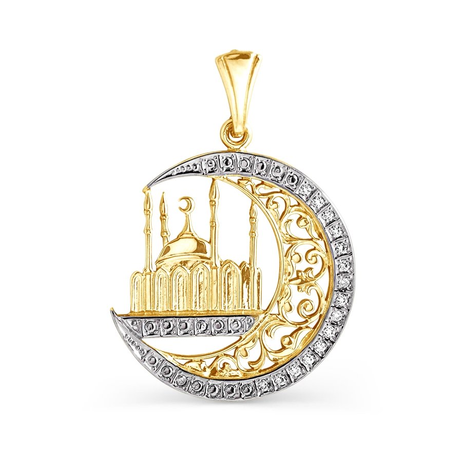 Подвеска мусульманские с топазом из золота 585