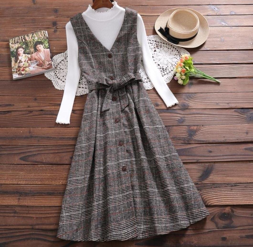 Длинный шерстяной сарафан