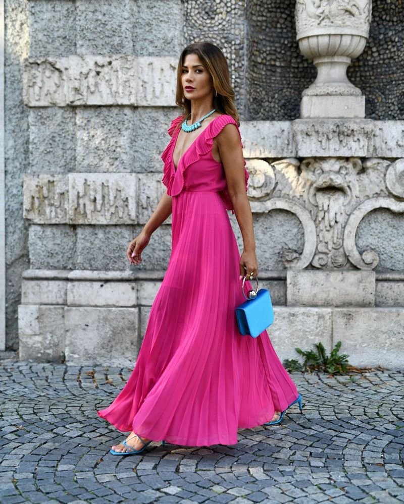 Макиаж под плалья фукси