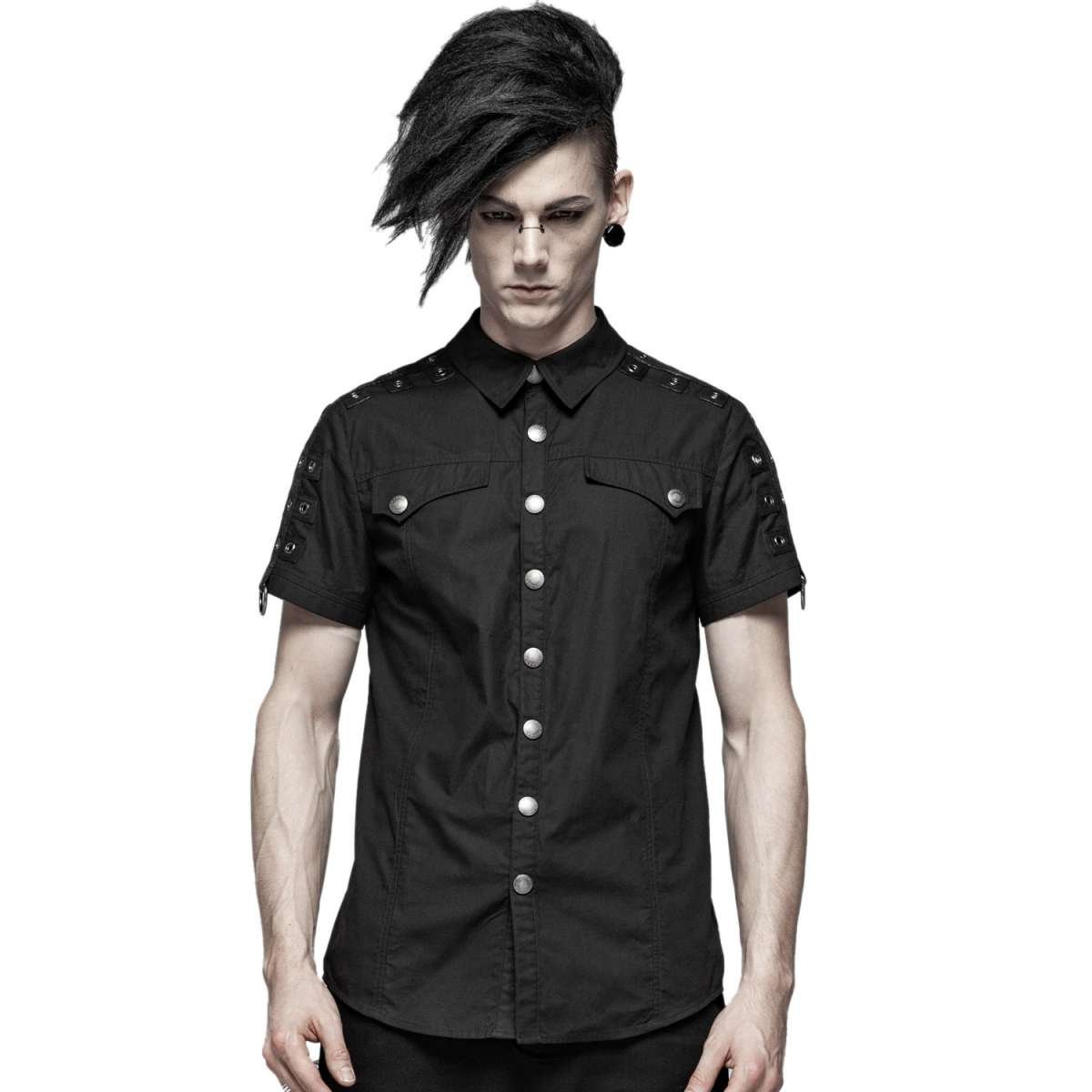 Чёрная мужская рубашка Punk Rave