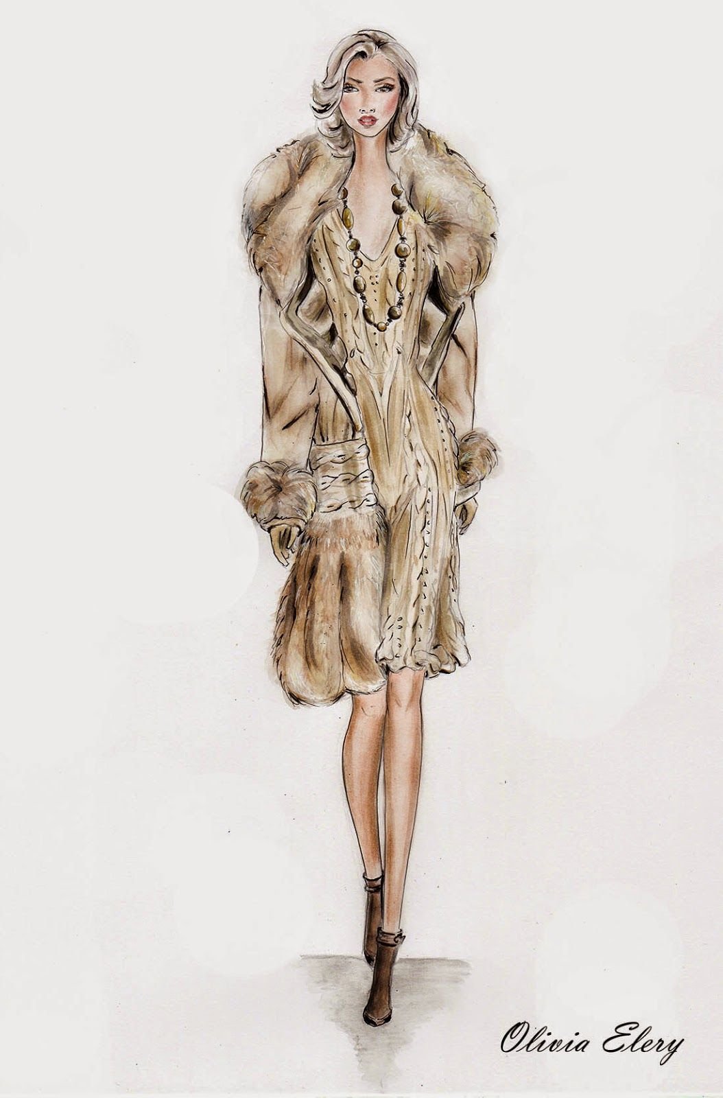 Грейс Келли в шубе