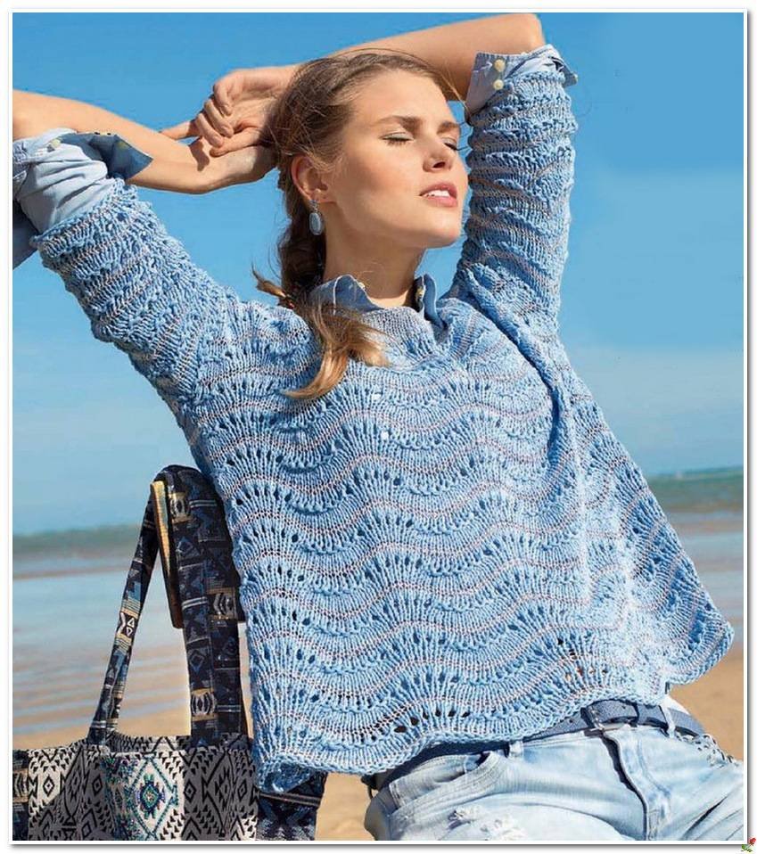 Джемпер с волнистым узором