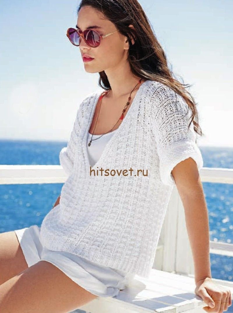 Джемпер вязаный летний женский