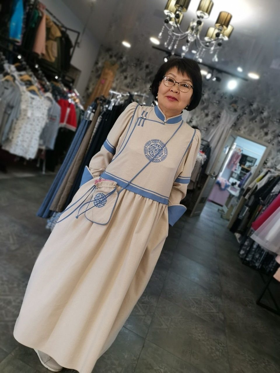 Купить платье в бурятском стиле вискоза, хлопок