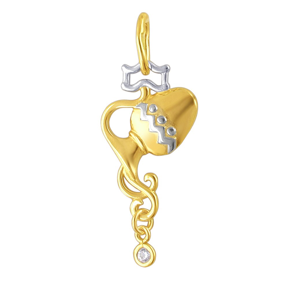 Подвеска Золотая золото с серебром Водолей