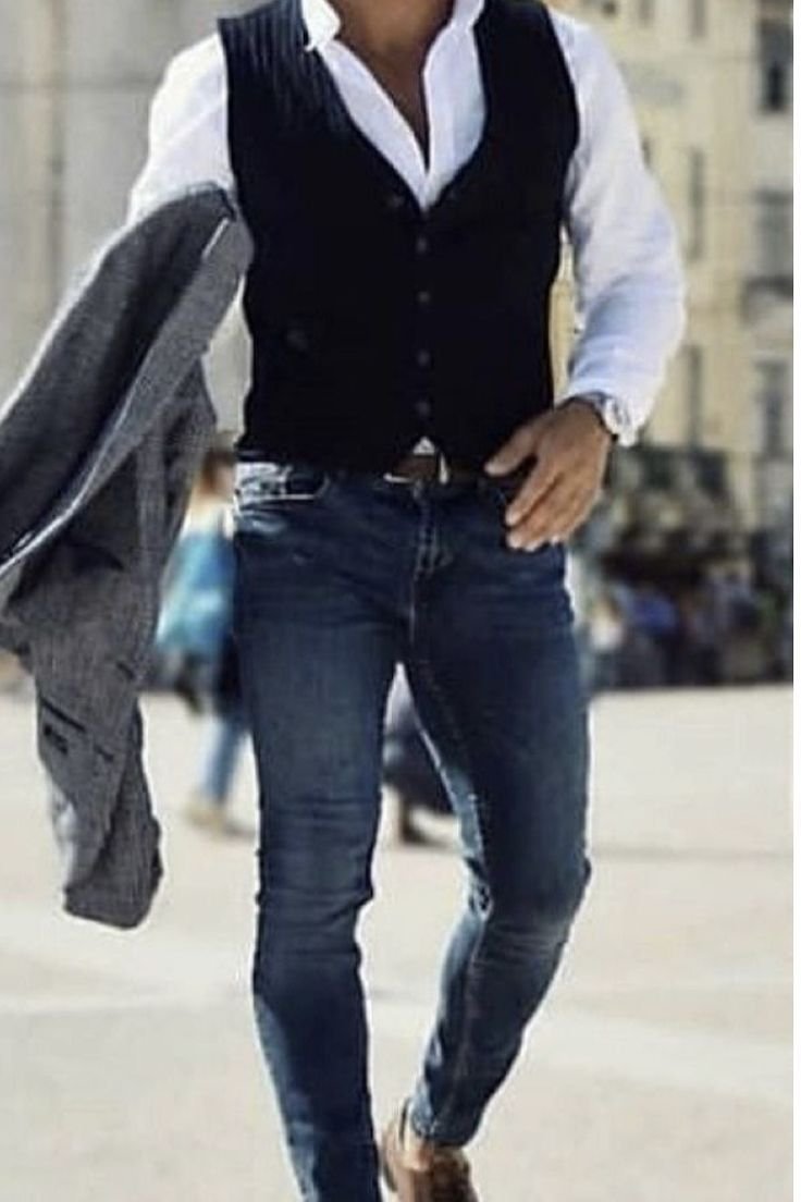 Джинсы с рубашкой мужские