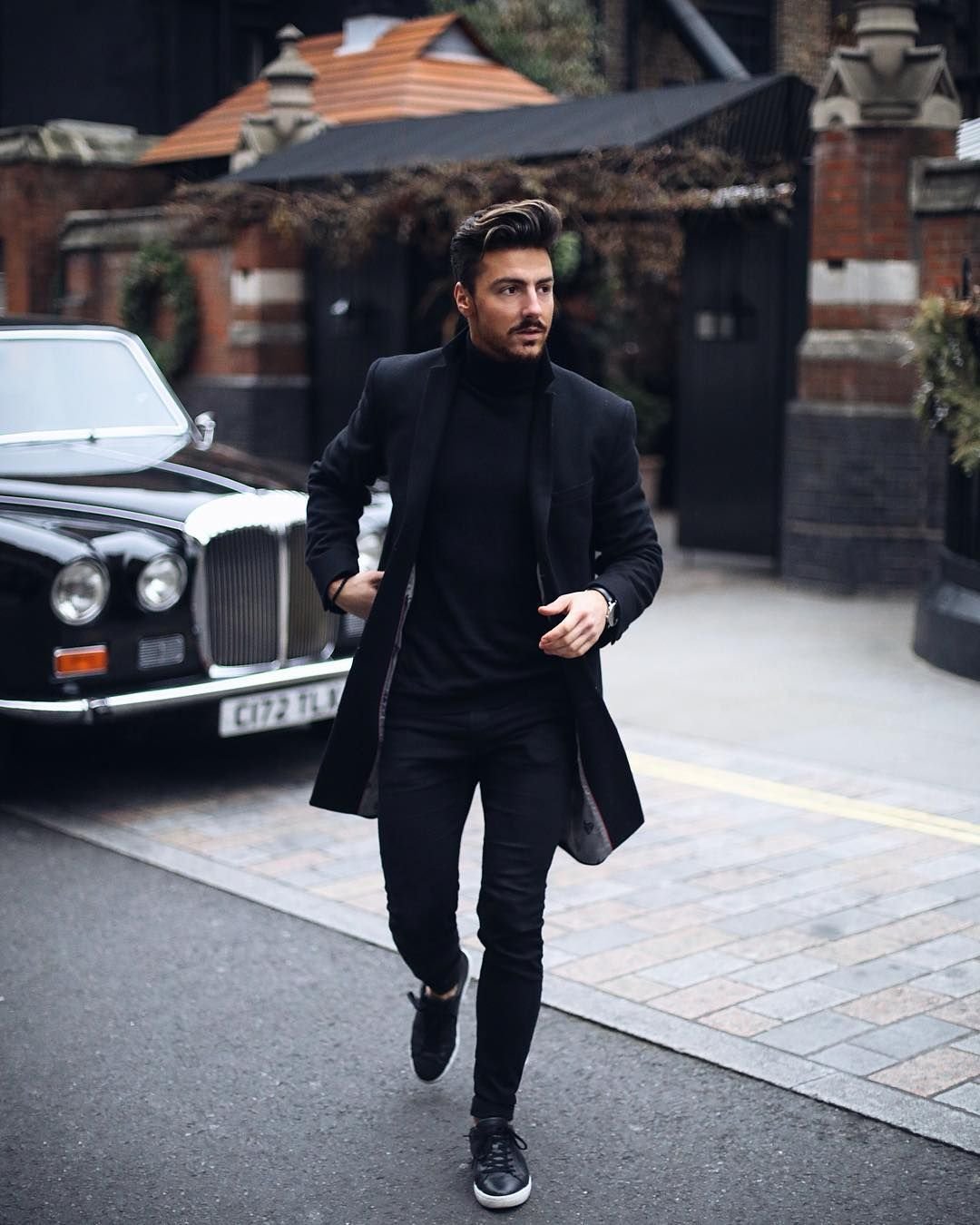 Мужской зимний лук с пальто