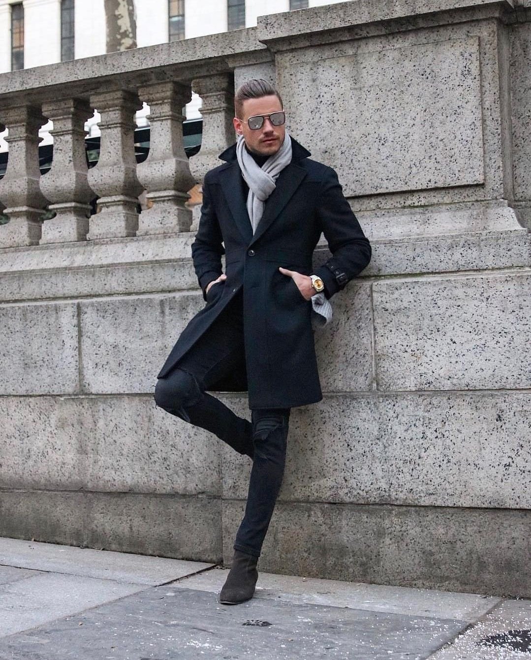 Тотал Блэк мужской пальто берцы