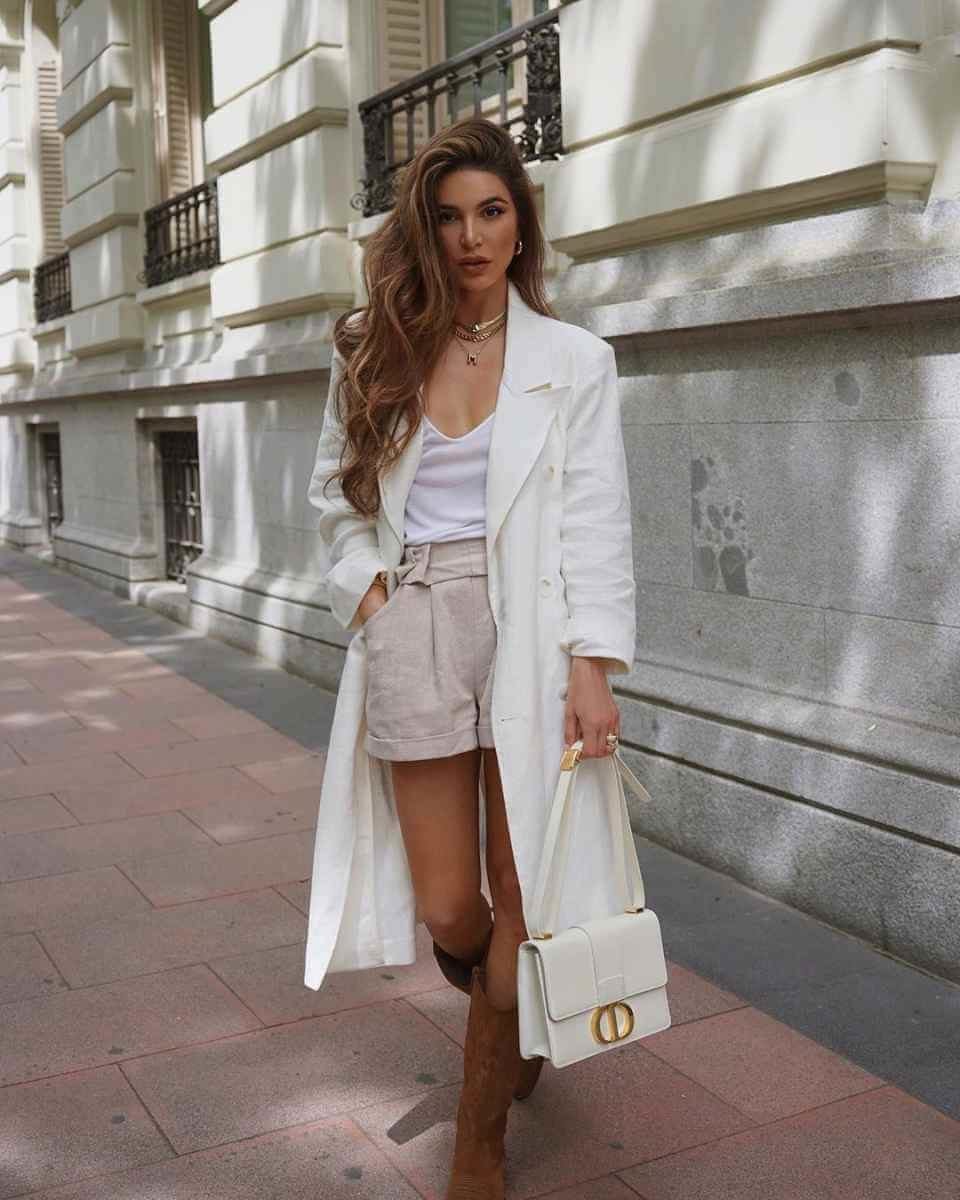 Коричневые кожаные шорты