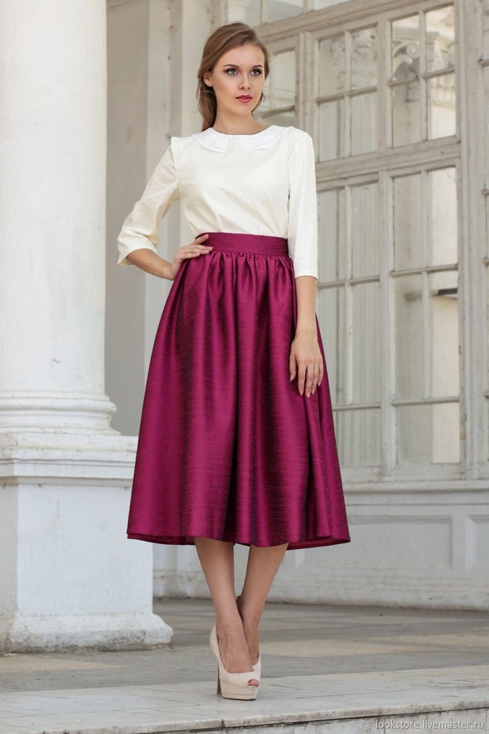 Юбка из атласа