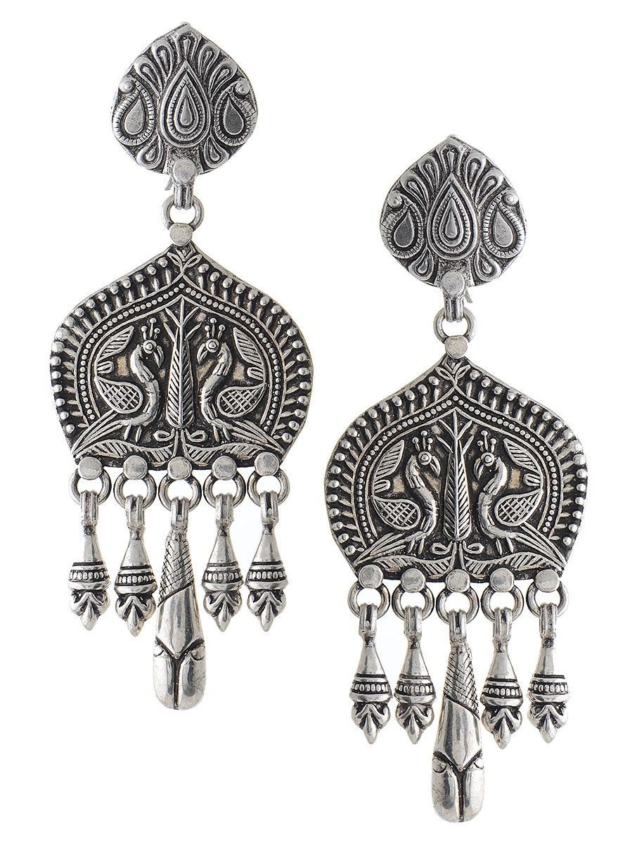 Серьги этнические серебро