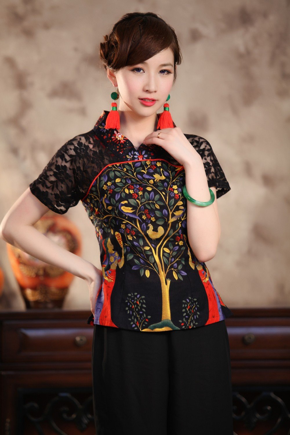 Блузка в китайском стиле