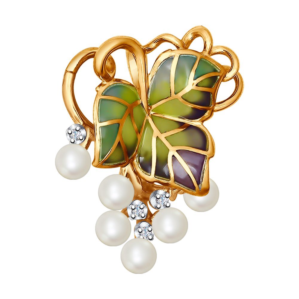 Брошь Чехословакия гроздь винограда